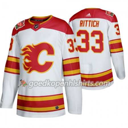 Calgary Flames David Rittich 33 Adidas 2019 Heritage Classic Wit Authentic Shirt - Mannen